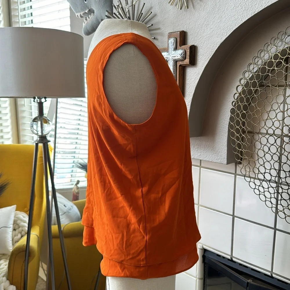 Orange Ann taylor factory xs tank top double hem flowy - Picture 8 of 10